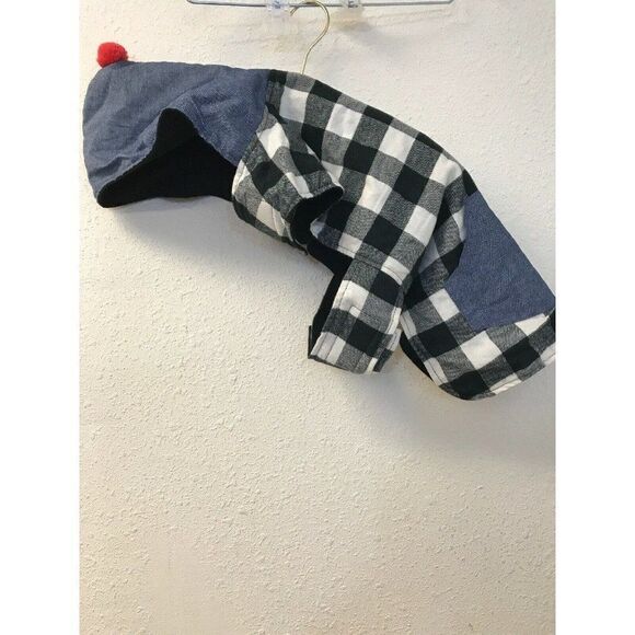 WIT & DELIGHT dog TARGET BLACK WHITE PLAID Jacket L - Picture 1 of 10